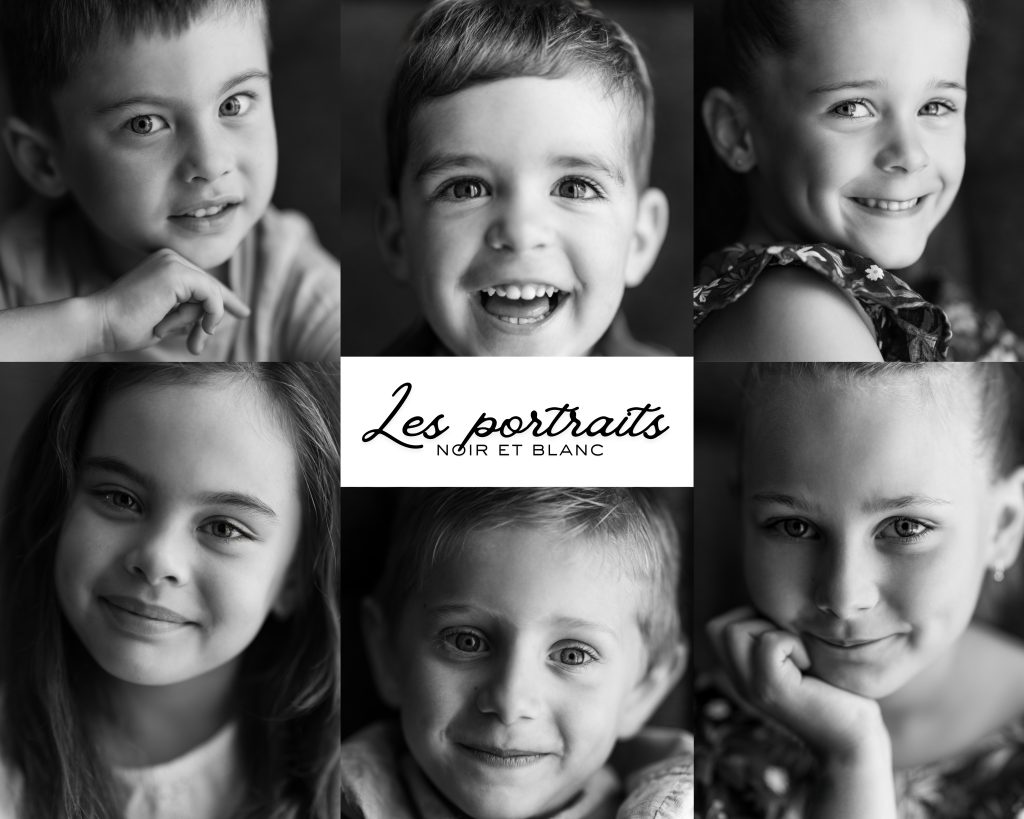 Les portraits noir et blanc d'Emi plusieurs portraits
